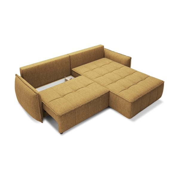 Kollane sametist lahtikäiv/sahtliga nurgadiivan (parem nurk/lamamisosaga) Campo – ELTAP-image-2