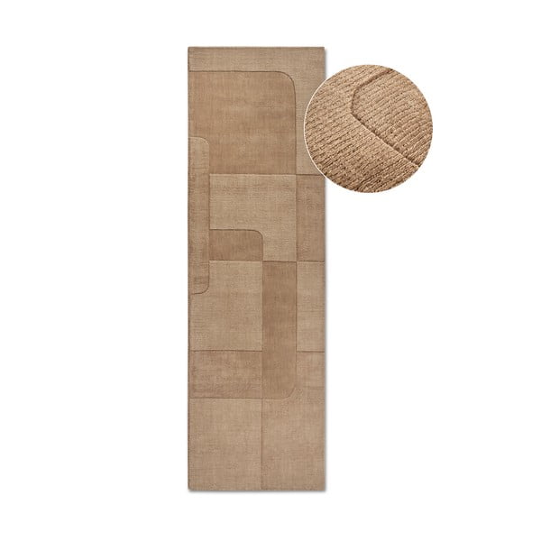 Beež käsitsi kootud villane koridorivaip 80x250 cm Charlotte - Villeroy&Boch