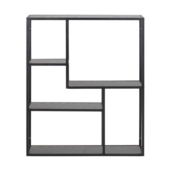 Must tammedekooriga seina raamaturiiul 75x91 cm Seaford - Actona