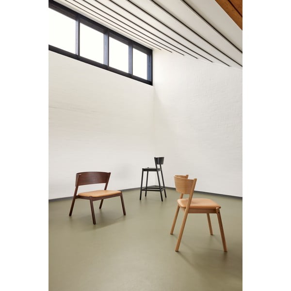 Tammepuidust must baaritool (istme kõrgus 75 cm) Oblique - Hübsch-image-1