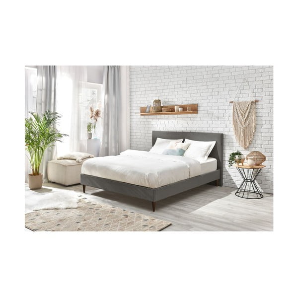 Antratsiitne polsterdatud kaheinimese voodi koos võrega 160x200 cm Anja - Bobochic Paris-image-4