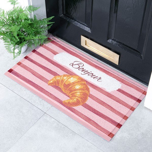 PVC uksematt 40x70 cm Croissant Bonjour - Artsy Doormats-image-1