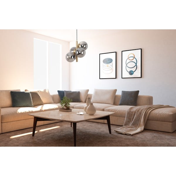 Kuldne-hall klaasist varjuga rippvalgusti ø 15 cm Forte – Squid Lighting-image-2