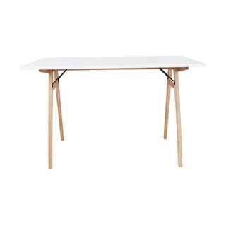Valge laud pruunide jalgadega Kirjutuslaud, pikkus 120 cm Vojens - House Nordic