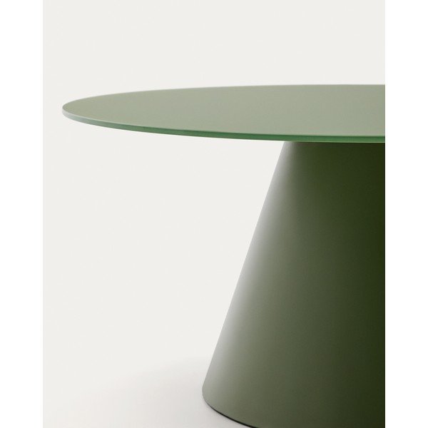 Roheline ümmargune diivanilaud klaasist pealispinnaga ø 80 cm Wilshire - Kave Home-image-2