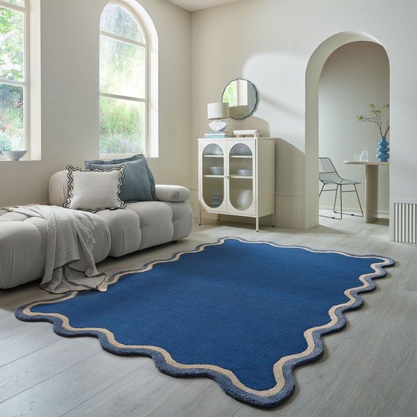 Tumesinine käsitsi kootud villasegu vaip 160x230 cm Rivo Wool - Flair Rugs-image-1