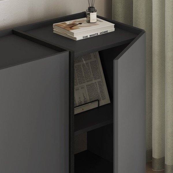 Antratsiitvärvi kummut kaabliavaga 180x80x45 cm Dorma - Kalune Design-image-3