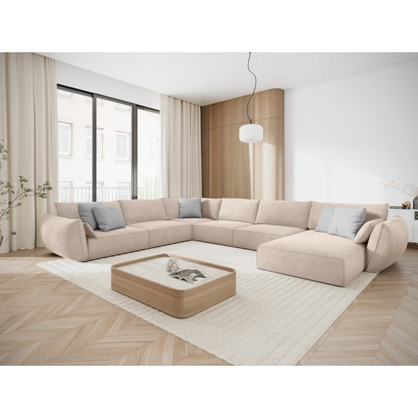 Beež nurgas diivan (vasakpoolne nurk) Vanda - Mazzini Sofas-image-1
