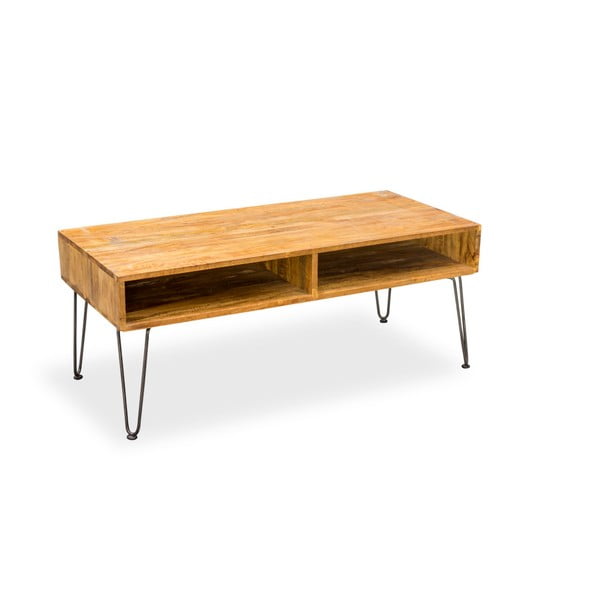 Konferenční stolek z oceli a mangového dřeva Bluebone Hairpin