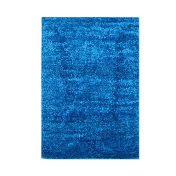 Ručně vázaný modrý koberec Zerdosi, 165x120cm