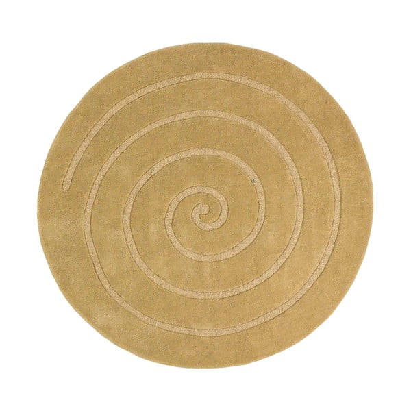 Beež villane vaip , ⌀ 140 cm Spiral - Think Rugs