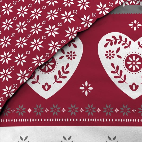 Punane pikendatud puuvillane voodipesu kaheinimesevoodile 240x220 cm Alpage - douceur d'intérieur-image-3