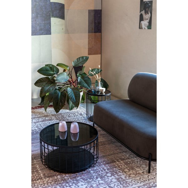 Must klaasist kohvilaud , ø 60 cm Lance - White Label-image-4