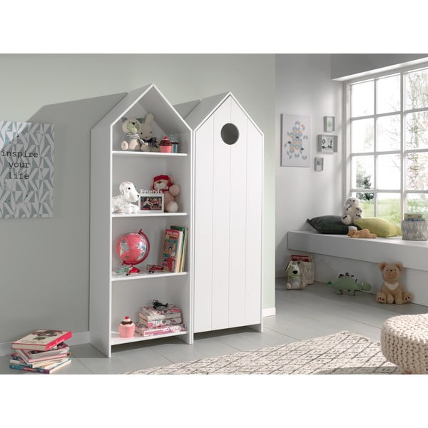 Valge avatud laste riidekapp 115x171,5 cm CASAMI - Vipack-image-1