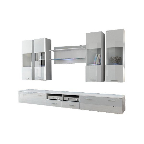 Obývací stěna Rea 1, bílý lesk-image-1