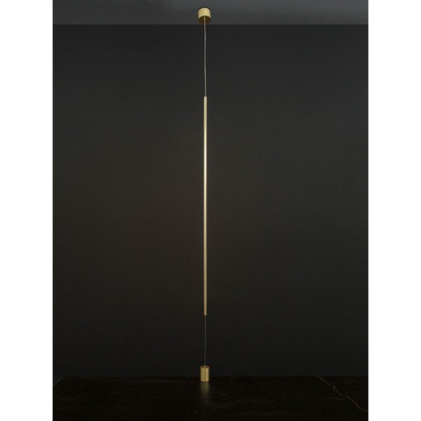 Messingist värvi alumiiniumist LED-põrandalamp (kõrgus 300 cm) Elettra - Nova Luce-image-1