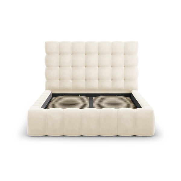 Beež polsterdatud kaheinimesevoodi koos voodipõhja ja panipaigaga 160x200 cm Bali - Cosmopolitan Design-image-2