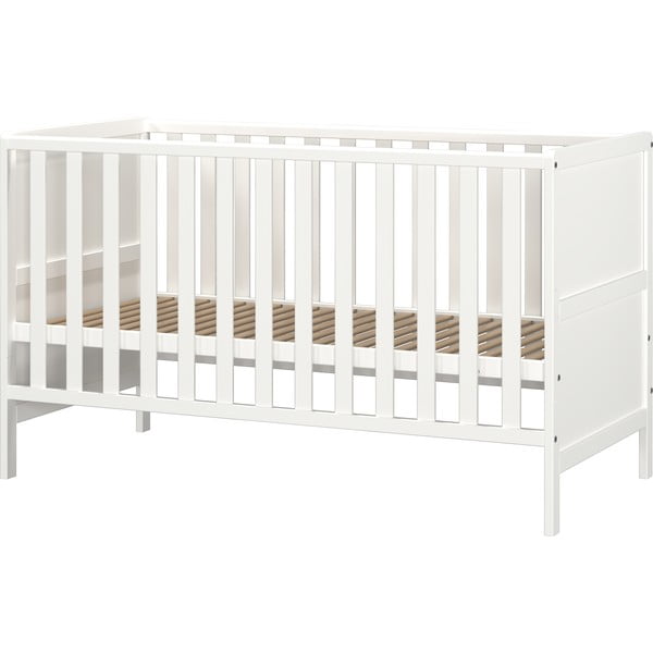 Valge täispuidust võrevoodi 70x140 cm Alkmaar - Germania