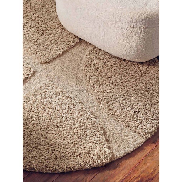 Beež käsitsi kootud ümmargune vaip ø 160 cm Lambeth Jasper - Ted Baker-image-3