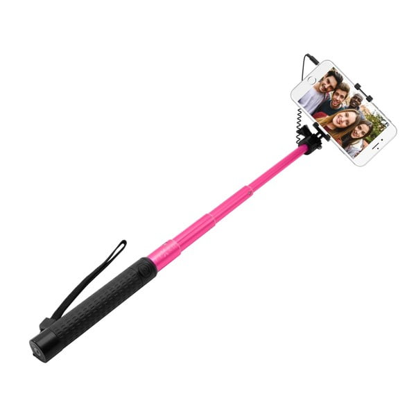 Teleskopický selfie stick FIXED, růžový