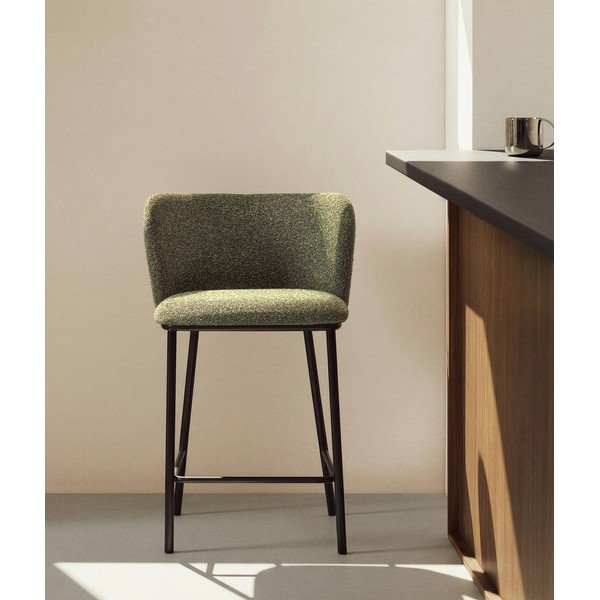 Tumeroheline polsterdatud baaritool (istme kõrgus 65 cm) Ciselia - Kave Home-image-1