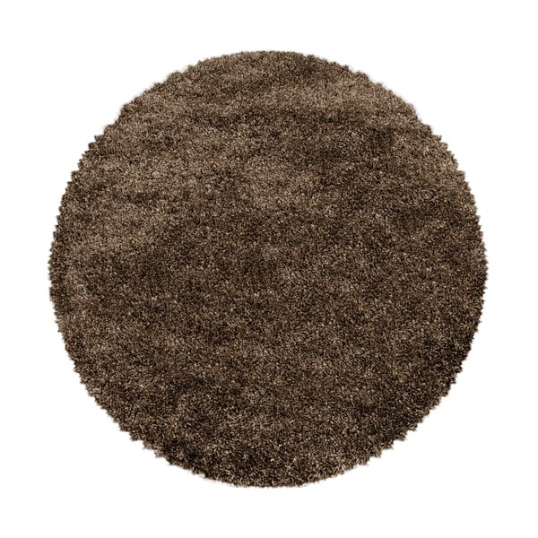 Tumepruun ümmargune vaip ø 200 cm Fluffy - Ayyildiz Carpets