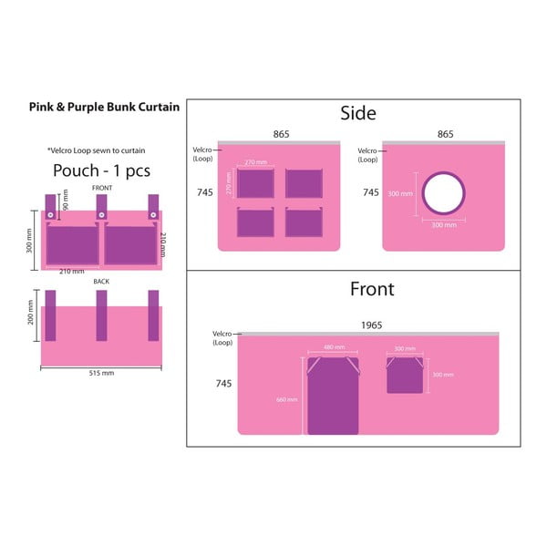 Laste voodikardinad 196,5x86,5 cm Bella - Vipack-image-3