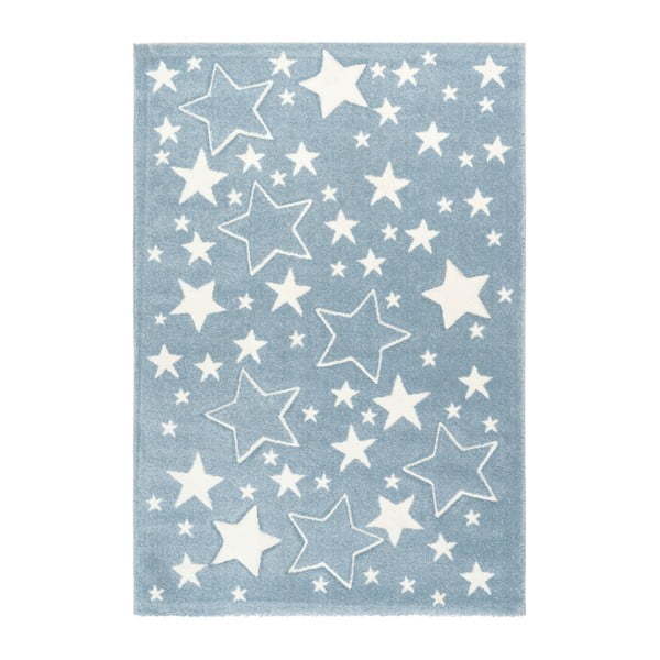 Modrý dětský koberec Kayoom Hvězdičky, 80 x 150 cm