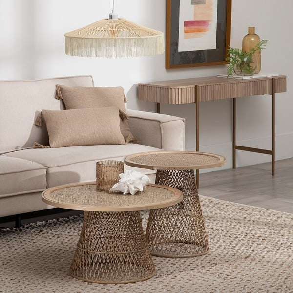 Rotangist ümmargune diivanilaud ø 55 cm - Ixia-image-1