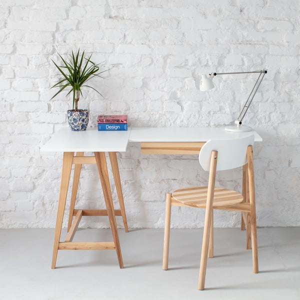 Valge töölaud 85x115 cm Luka - Ragaba-image-1