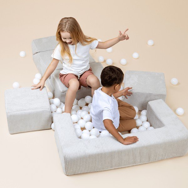 Türkiissinine velvetist-vahtplastist mänguväljak 100x35x40 cm Montessori - Meowbaby-image-1