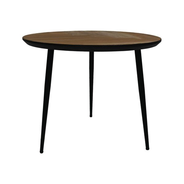 Mustast tammest ümmargune kohvilaud ø 60 cm Fishbone - HSM collection-image-2