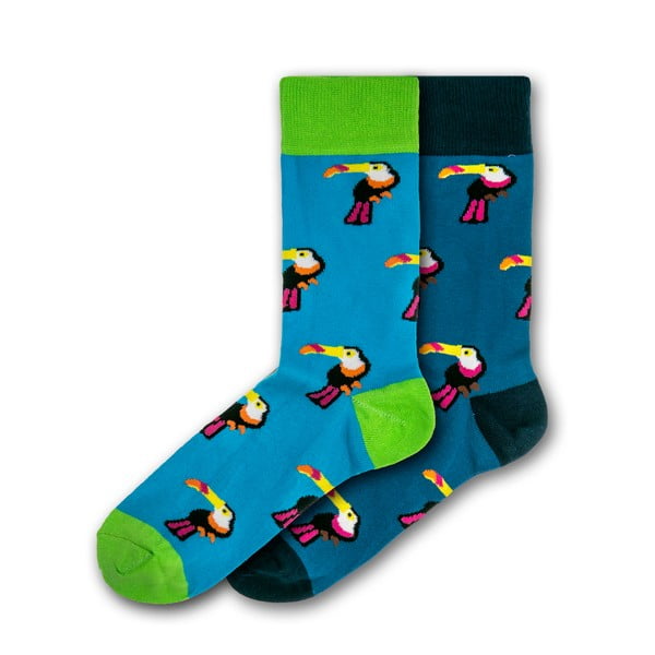 Sada 2 párů barevných ponožek Funky Steps Toucans, velikost 41 - 45