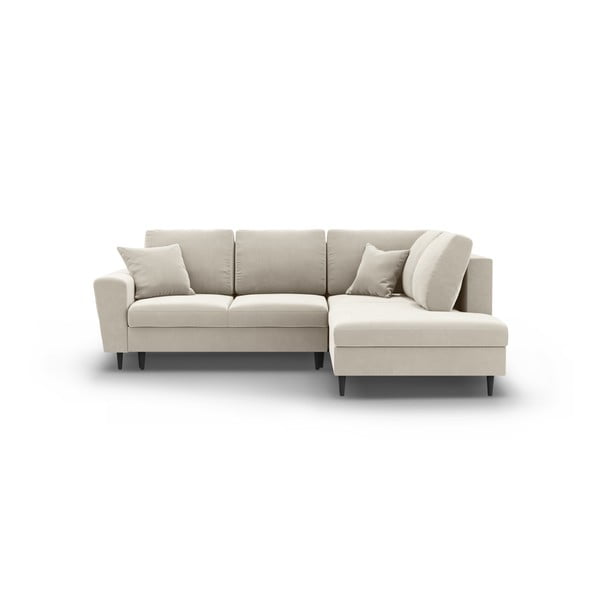 Beež sametist panipaigaga nurgadiivanvoodi (parem nurk/"L"-kujuline) Kyoto - Cosmopolitan Design