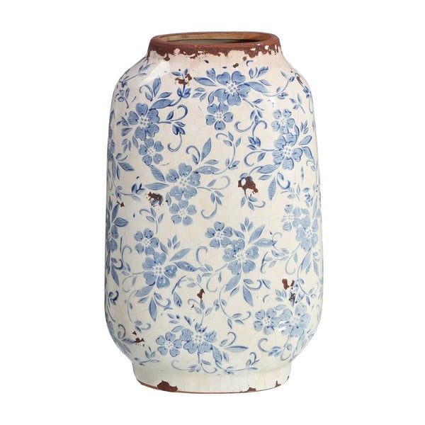 Modrobílá keramický váza Flowers