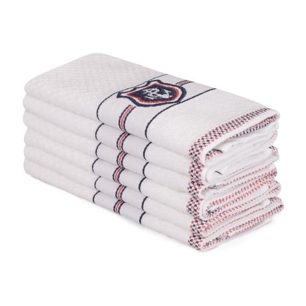Sada 6 béžových bavlněných ručníků Beyaz Lucmenno, 30 x 50 cm