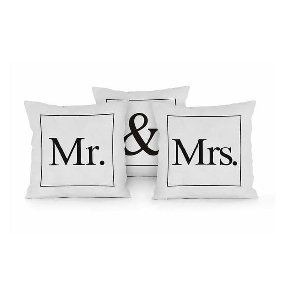 3 padjakomplekt Mr & Mrs, 45 x 45 cm - Really Nice Things