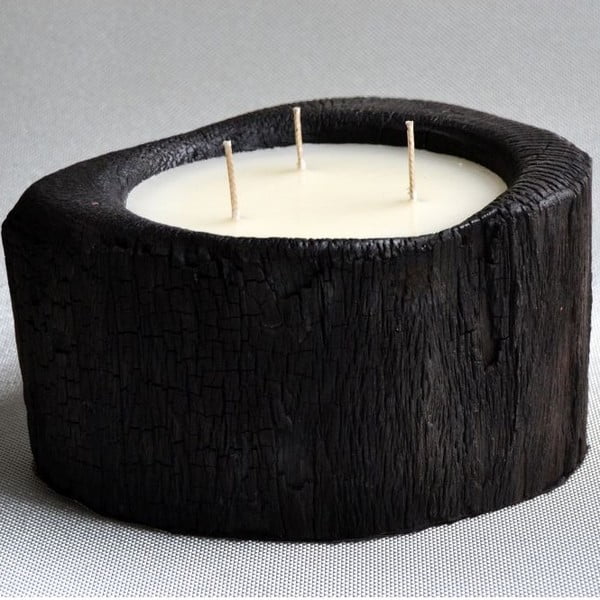 Palmová svíčka Legno Black Wood s vůní vanilky a pačuli, 100 hodin hoření
