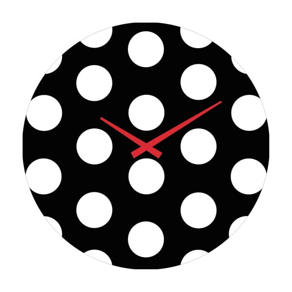 Skleněné hodiny Puntíky, 30 cm