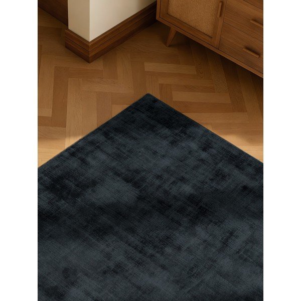 Must käsitsi kootud viskoosvaip 80x150 cm Noemi - Vikosa-image-3