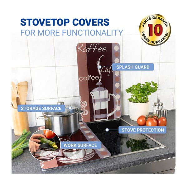 2 klaasist pliidikatte komplekt, 52 x 30 cm Coffee Flamour - Maximex-image-4