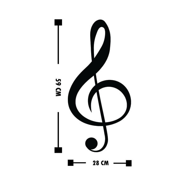 Must seinakaunistus Treble Clef - Wallity-image-3
