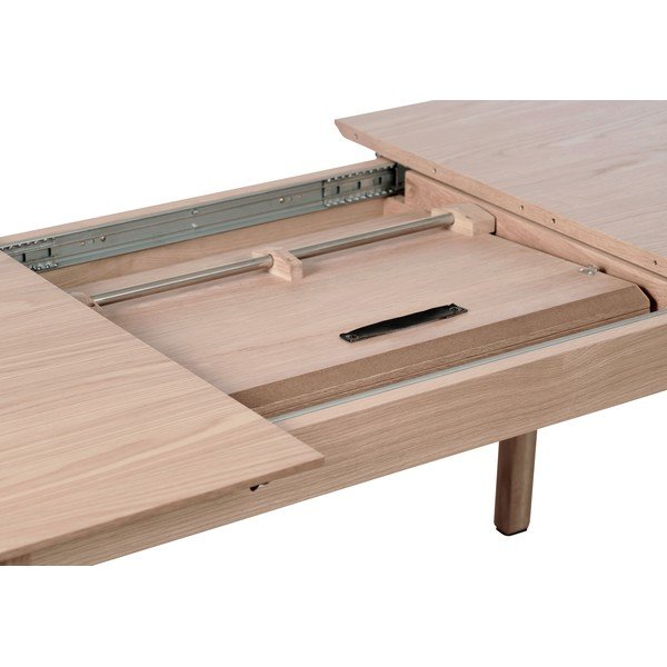 Pikendatav söögilaud tammepuust dekooriga lisapealse pealispinnaga 95x190 cm Bari - Unique Furniture-image-2