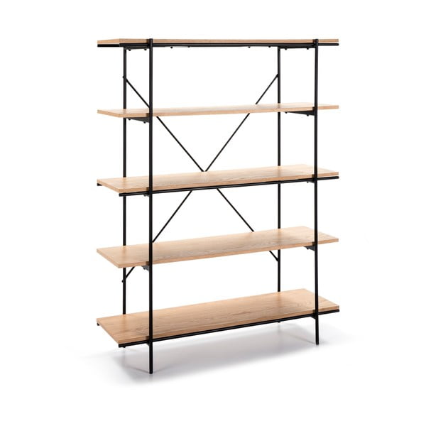 Tammepuidust raamaturiiul mustade detailidega Amina - Marckeric-image-2