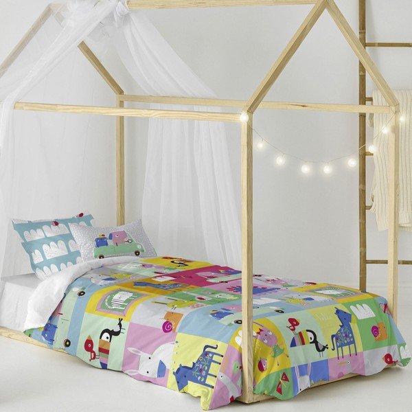 Laste puuvillane voodipesu Patchwork, 140 x 200 cm Patchwork Animal - Moshi Moshi-image-3