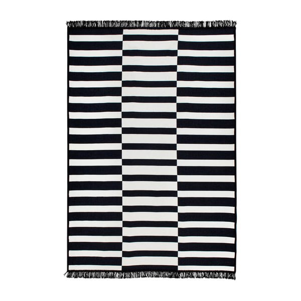Černo-bílý oboustranný koberec Poros, 140 x 215 cm
