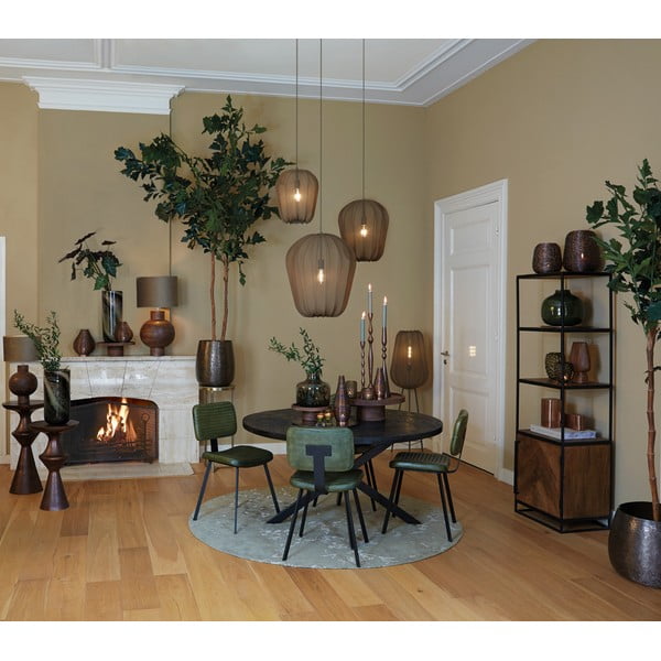 Must ümmargune söögilaud akaatsiaplaadiga ø 120 cm Yellov - Light & Living-image-1