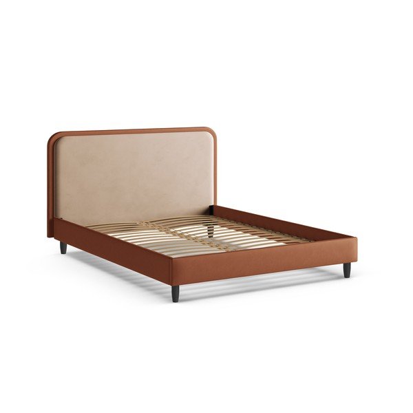 Tellisevärvi polsterdatud kaheinimesevoodi koos voodipõhjaga 200x200 cm Aveline - Micadoni-image-2