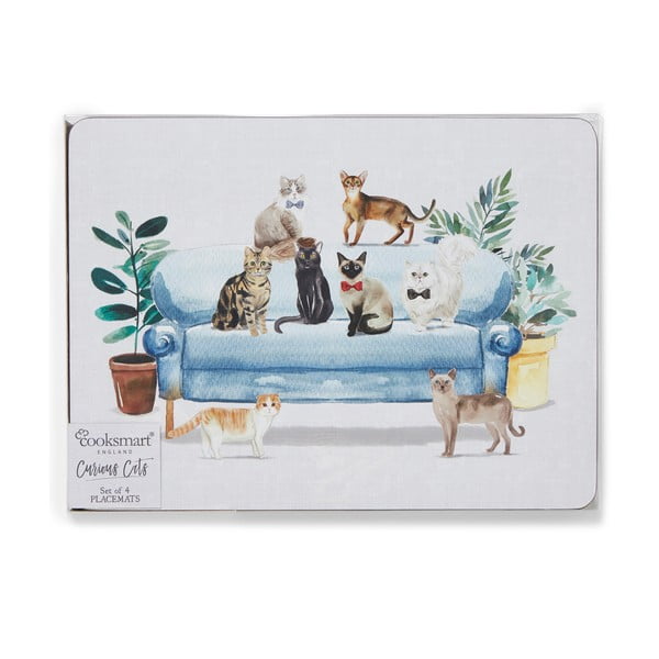Korgist taldrikut 4 tk 21,5x29 cm Curious Cats - Cooksmart ®-image-3