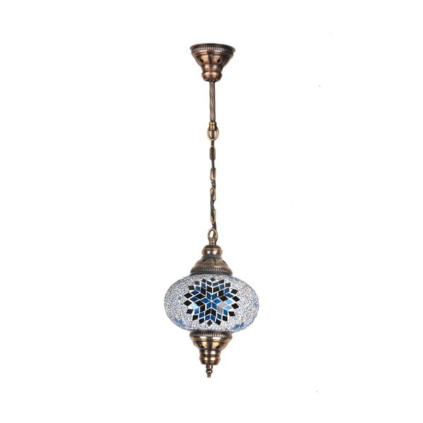 Skleněná ručně vyrobená závěsná lampa Devia, ⌀  17 cm